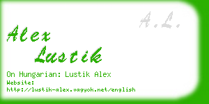 alex lustik business card